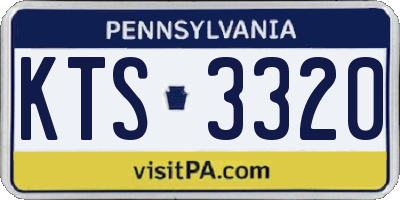 PA license plate KTS3320