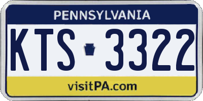 PA license plate KTS3322