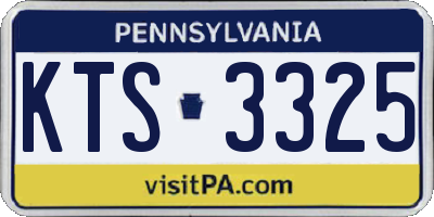 PA license plate KTS3325