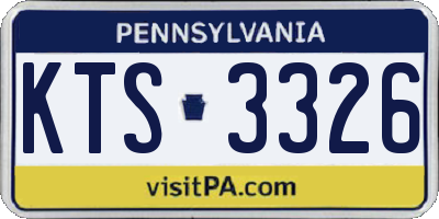 PA license plate KTS3326