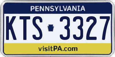 PA license plate KTS3327