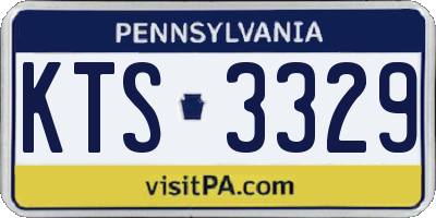 PA license plate KTS3329
