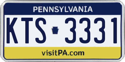 PA license plate KTS3331