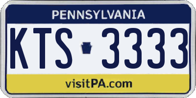 PA license plate KTS3333