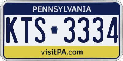 PA license plate KTS3334