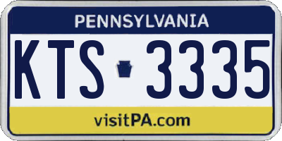 PA license plate KTS3335