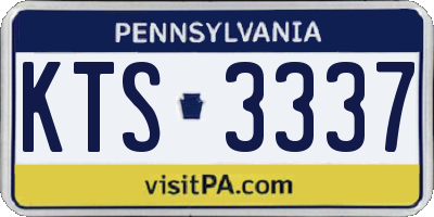 PA license plate KTS3337