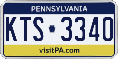 PA license plate KTS3340