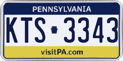 PA license plate KTS3343