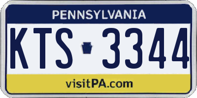 PA license plate KTS3344