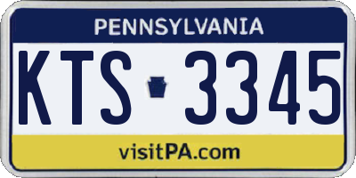 PA license plate KTS3345