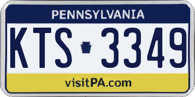 PA license plate KTS3349
