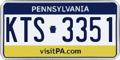PA license plate KTS3351