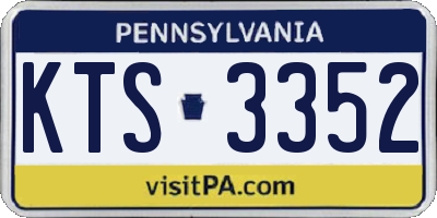 PA license plate KTS3352