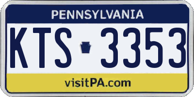 PA license plate KTS3353
