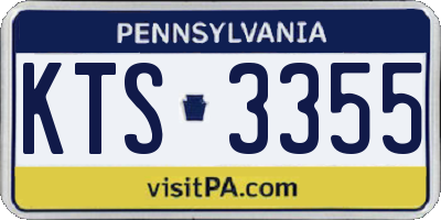 PA license plate KTS3355