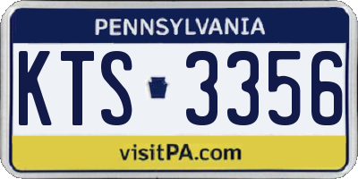 PA license plate KTS3356
