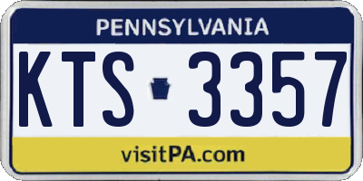 PA license plate KTS3357