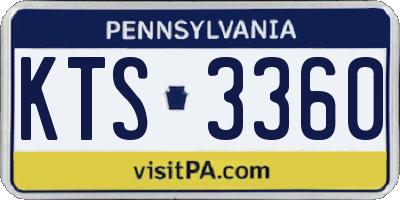PA license plate KTS3360