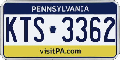 PA license plate KTS3362