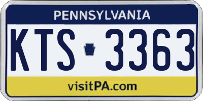 PA license plate KTS3363