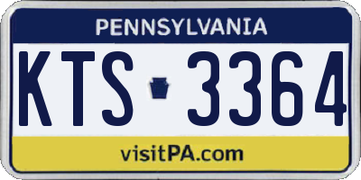 PA license plate KTS3364