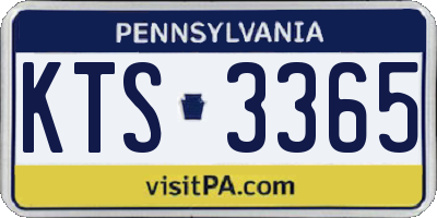 PA license plate KTS3365