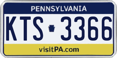 PA license plate KTS3366