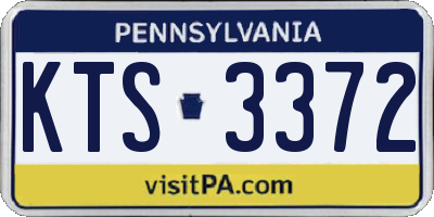 PA license plate KTS3372