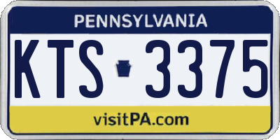 PA license plate KTS3375