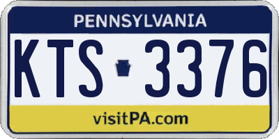PA license plate KTS3376