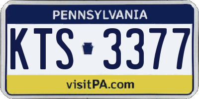 PA license plate KTS3377