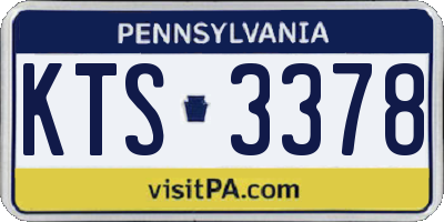 PA license plate KTS3378