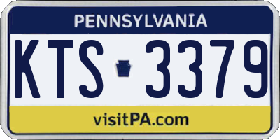 PA license plate KTS3379