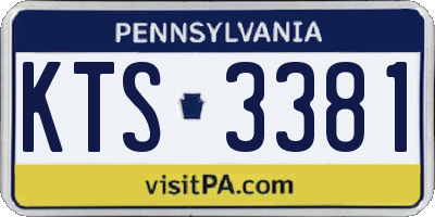 PA license plate KTS3381