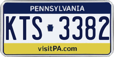 PA license plate KTS3382
