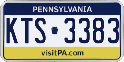 PA license plate KTS3383