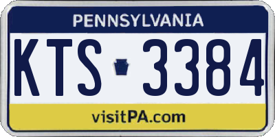PA license plate KTS3384