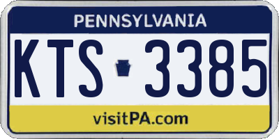 PA license plate KTS3385