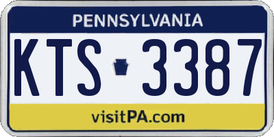 PA license plate KTS3387