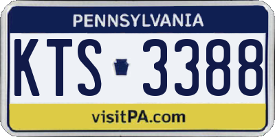 PA license plate KTS3388