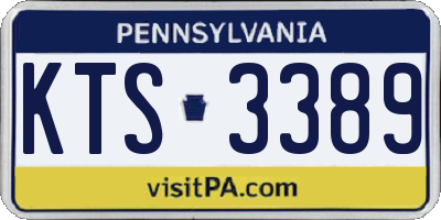 PA license plate KTS3389