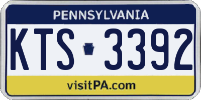 PA license plate KTS3392