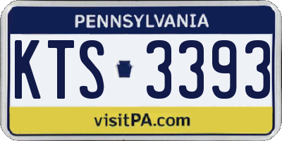 PA license plate KTS3393