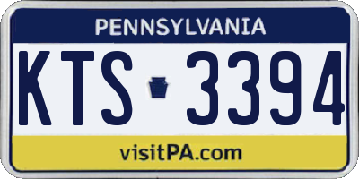 PA license plate KTS3394