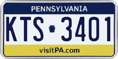 PA license plate KTS3401