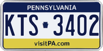 PA license plate KTS3402