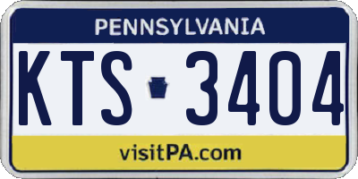 PA license plate KTS3404