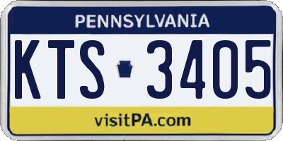 PA license plate KTS3405