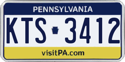 PA license plate KTS3412